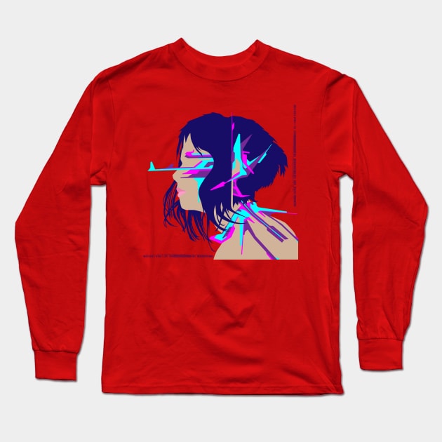 Cyberpunk Girl Long Sleeve T-Shirt by comecuba67